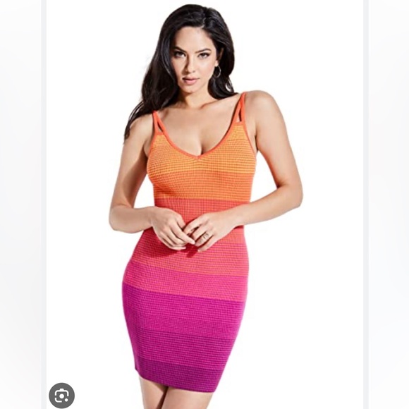 Guess Mia Multi-color gradient Bodycon Sweater Dress - Picture 2 of 8